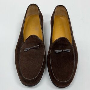 A.TESTONI Brown Suede Slip On Loafers Men’s Size 9